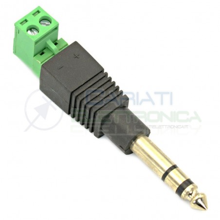 Adattatore spina jack da 6,3mm Audio Stereo con Morsettire 2 Poli per cavo