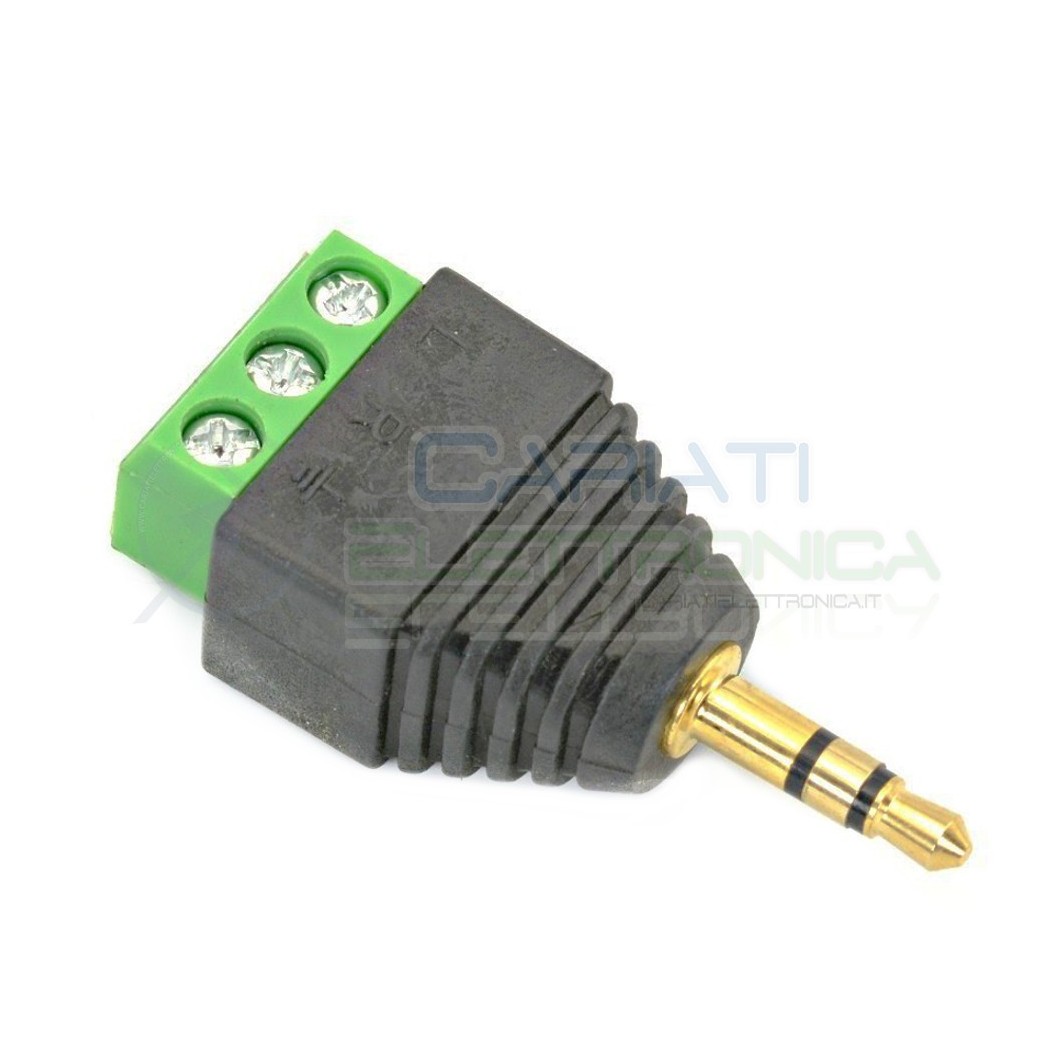 Adattatore spina jack da 3,5mm Audio Stereo con Morsettire 3 Poli per cavoMKC