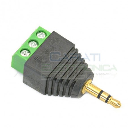 Adattatore spina jack da 3,5mm Audio Stereo con Morsettire 3 Poli per cavoMKC