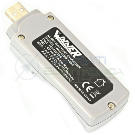 CARICABATTERIA USB per PILE AA e AAA BATTERIE Ni-MH Ni-Cd RICARICA PORTATILETrustfire