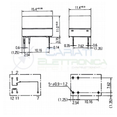 MZ-12D Relè Bobina 12V SPDT singolo scambio 12 Vdc 2A 125Vac 24Vdc Takamisawa