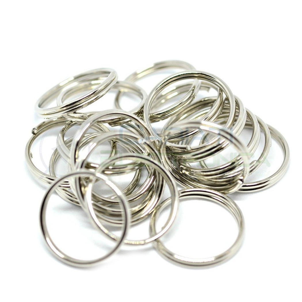 100 Pezzi Anello Portachiavi In Acciaio Nichelato 30mm Anelli Chiavi Chiave