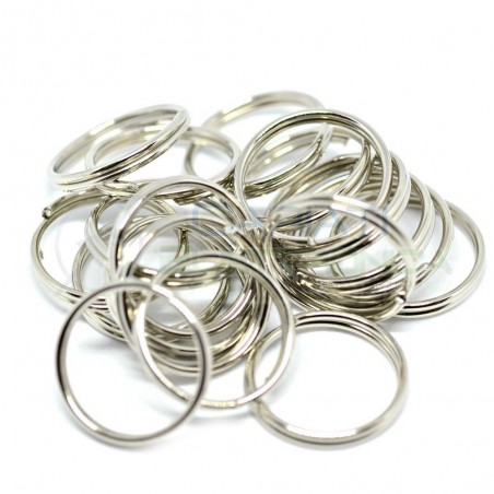 50 PEZZI ANELLO PORTACHIAVI IN ACCIAIO NICHELATO 30mm ANELLI CHIAVI CHIAVE