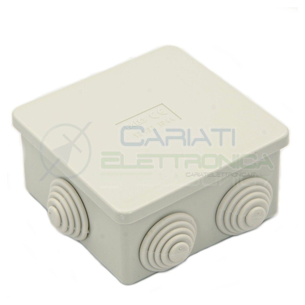 SCATOLA CASSETTA DI DERIVAZIONE 80x80x40mm CON 6 FORI PASSACAVI IP44 FAEG