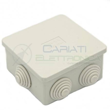 SCATOLA CASSETTA DI DERIVAZIONE 80x80x40mm CON 6 FORI PASSACAVI IP44 FAEG