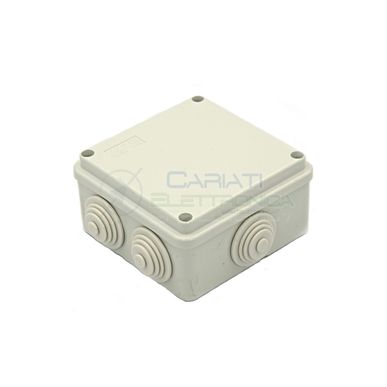 SCATOLA CASSETTA DI DERIVAZIONE 100x100x50mm CON 6 FORI PASSACAVI IP55 FAEG