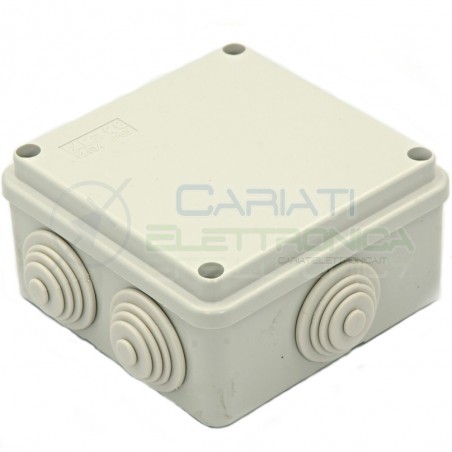 SCATOLA CASSETTA DI DERIVAZIONE 100x100x50mm CON 6 FORI PASSACAVI IP55 FAEG