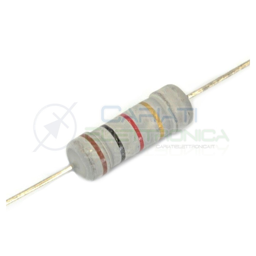 50 PEZZI DI RESISTENZE STRATO CARBONE 820 kohm 2W 2 WATT 5% RESISTENZA 820kohm