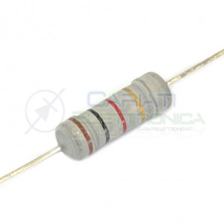 50 PEZZI DI RESISTENZE STRATO CARBONE 820 kohm 2W 2 WATT 5% RESISTENZA 820kohm