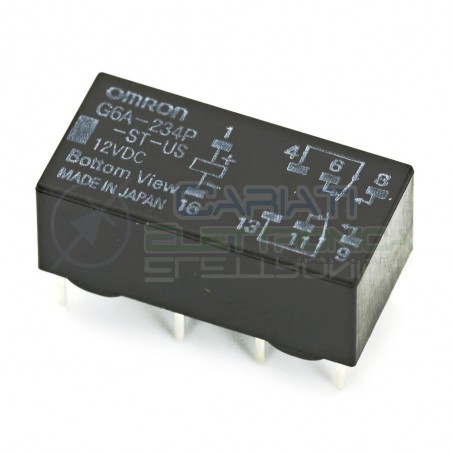 Relè OMRON Doppio contatto G6A-234P-ST-US G6A-234P 12V DPDT 1A 30VDC 0.6A 125VACOmron