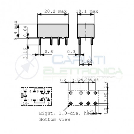 Relè OMRON Doppio contatto G6A-234P-ST-US G6A-234P 12V DPDT 1A 30VDC 0.6A 125VACOmron