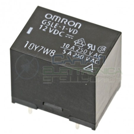 Relè OMRON singolo 1 scambio G5LE-1-VD SPDT bobina 12Vdc 250Vac 10A Omron