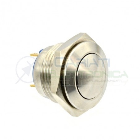 PULSANTE CROMATO NORMALMENTE APERTO SPST 3A 250V 12V