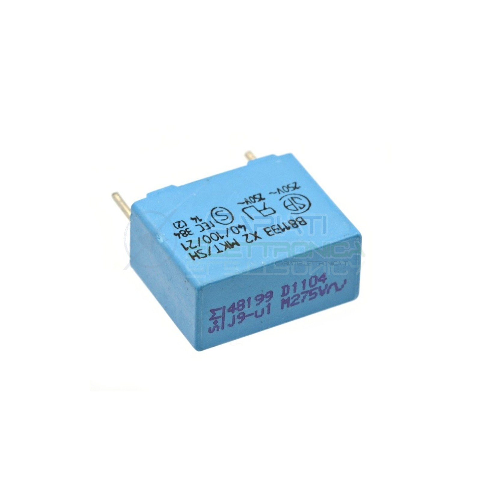 Condensatore in Poliestere Siemens MKT 100nF 0.1uF 275V B81133 x2