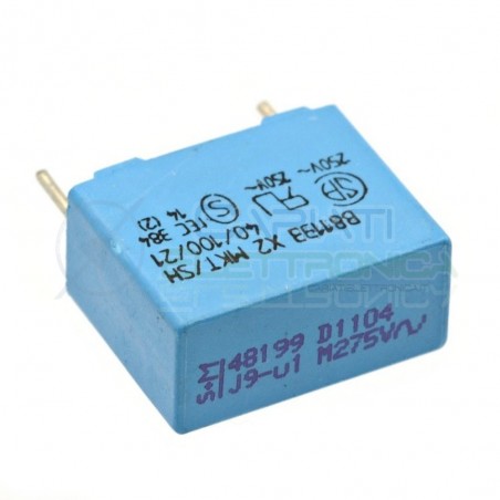 Condensatore in Poliestere Siemens MKT 100nF 0.1uF 275V B81133 x2