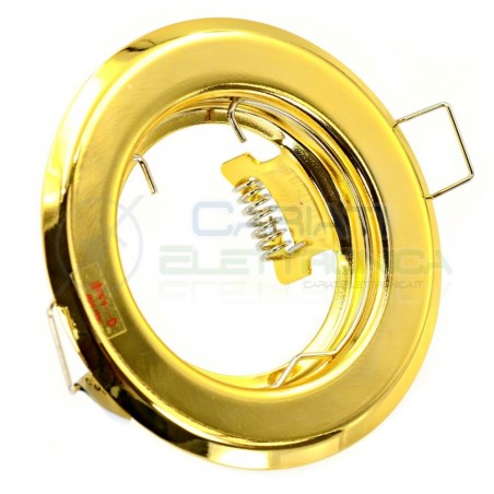 PORTAFARETTO DA INCASSO FISSO PER FARETTO GU10 MR16 LED COLORE OROKanlux