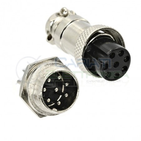 Kit spina presa microfonica 8 poli connettore bnc maschio femmina per cavo Generico