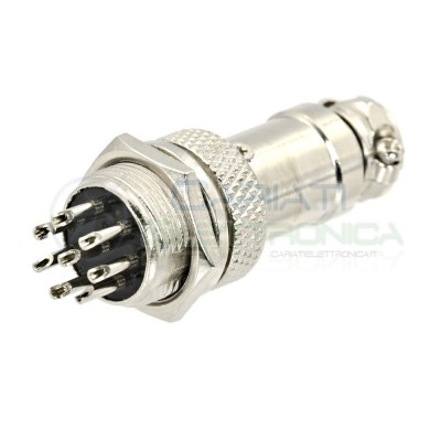 Kit spina presa microfonica 8 poli connettore bnc maschio femmina per cavo Generico