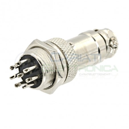Kit spina presa microfonica 8 poli connettore bnc maschio femmina per cavo Generico