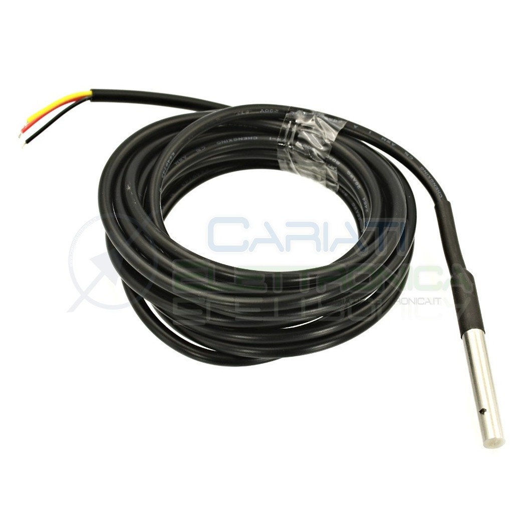 Sonda DS18b20 sensore temperatura termostato Cavo 2m -55 a 125°C Arduino Raspberry Generico