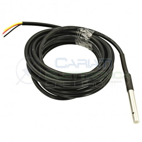 SONDA DS18B20 3 METRI SENSORE DI TEMPERATURA da -55 a 125 °C ARDUINO CON CAVO 3mGenerico