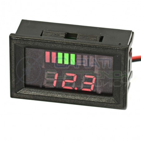 Indicatore Di Livello Batteria Voltmetro Display Led Per Batterie A Piombo 12V Generico