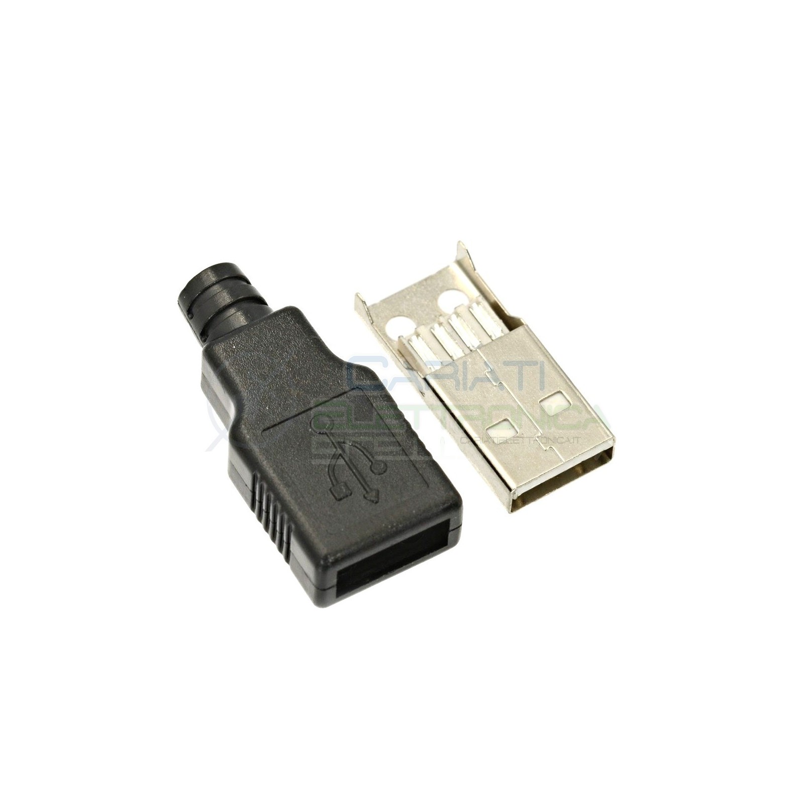 2 Pezzi CONNETTORE USB 4 PIN SPINA USB TIPO A DA ASSEMBLARE A SALDARE Generico