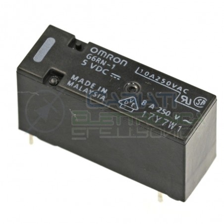 Relè singolo 1 scambio Omron G6RN-1 5 VDC 5V DC 8A 250V SPDT Omron