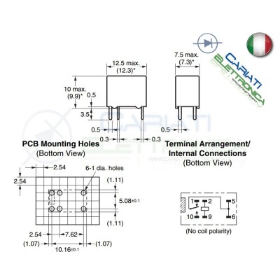Relè singolo scambio OMRON G5V-1 5VDC bobina 5V 1A SPDT 6pin Omron