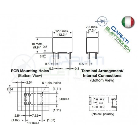Relè singolo scambio OMRON G5V-1 5VDC bobina 5V 1A SPDT 6pin Omron