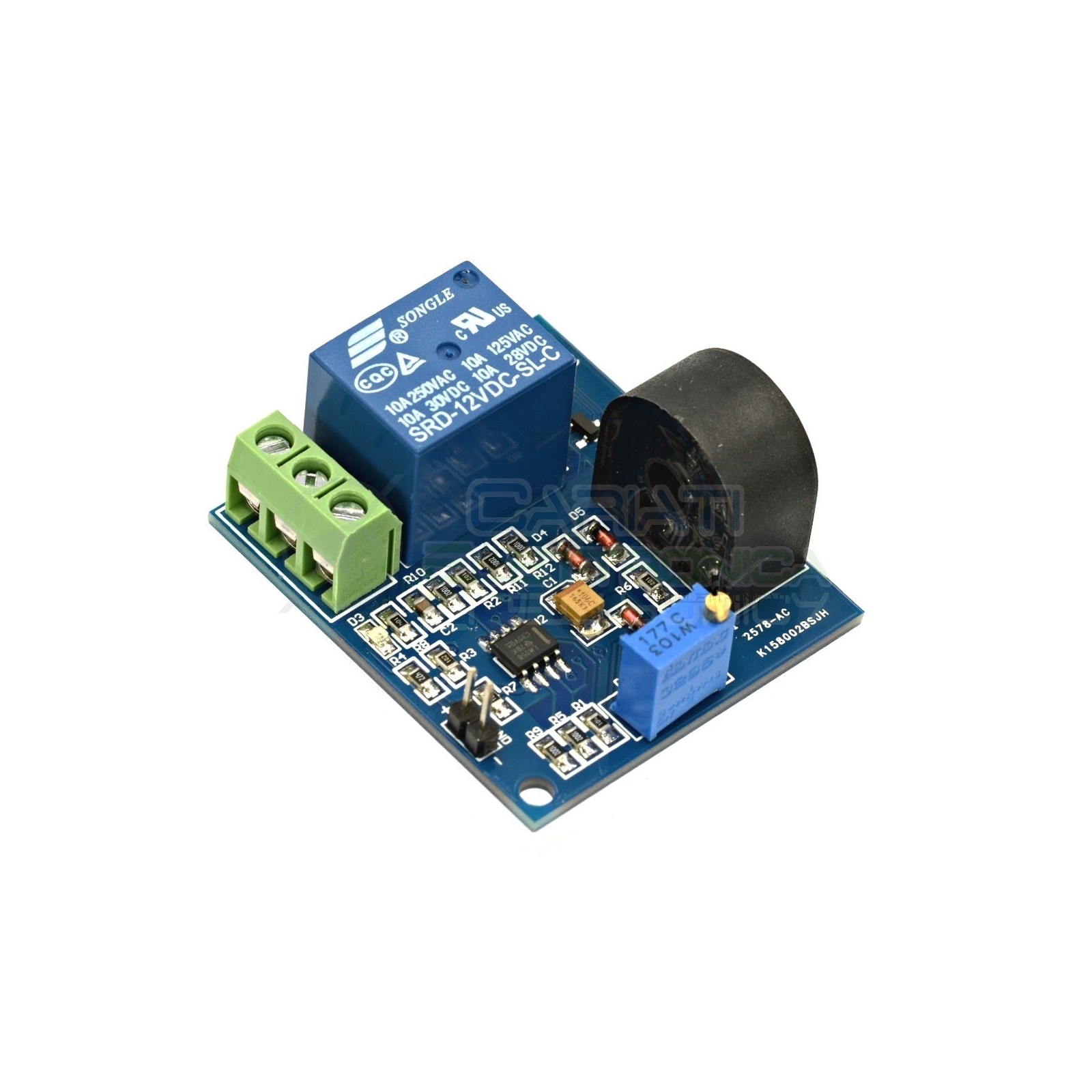 Modulo 12V di protezione da sovracorrente 5A max con sensore e relè