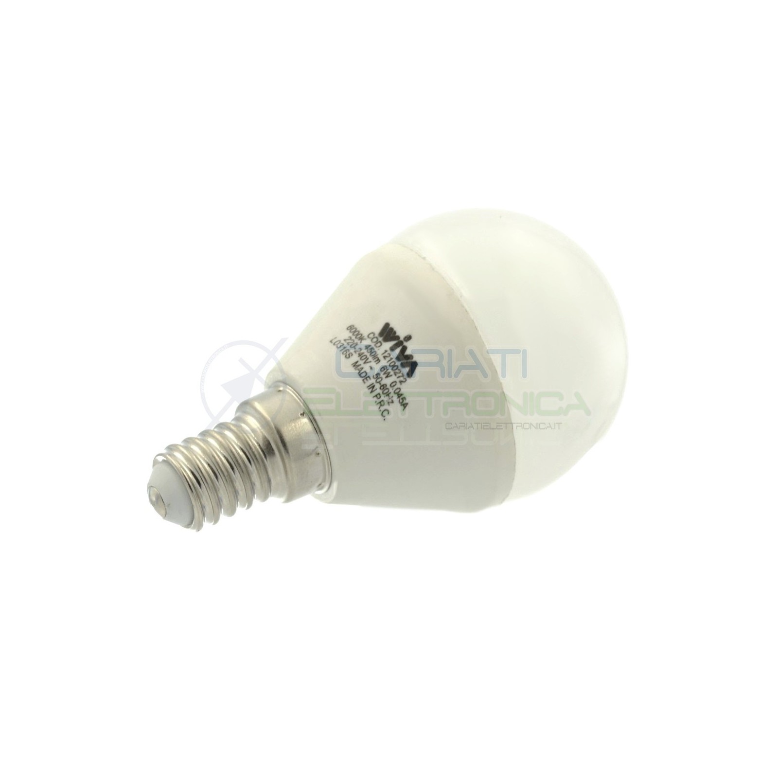 Lampada Lampadina LED LUCE FREDDA E14 450LM 230V 6W bianco freddo 6000K