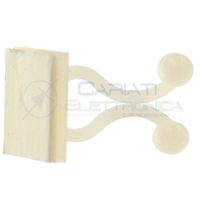 5 PEZZI FERMACAVO PER FISSAGGIO CAVO ADESIVO NYLON 66 DIAMETRO MAX 7.9mm
