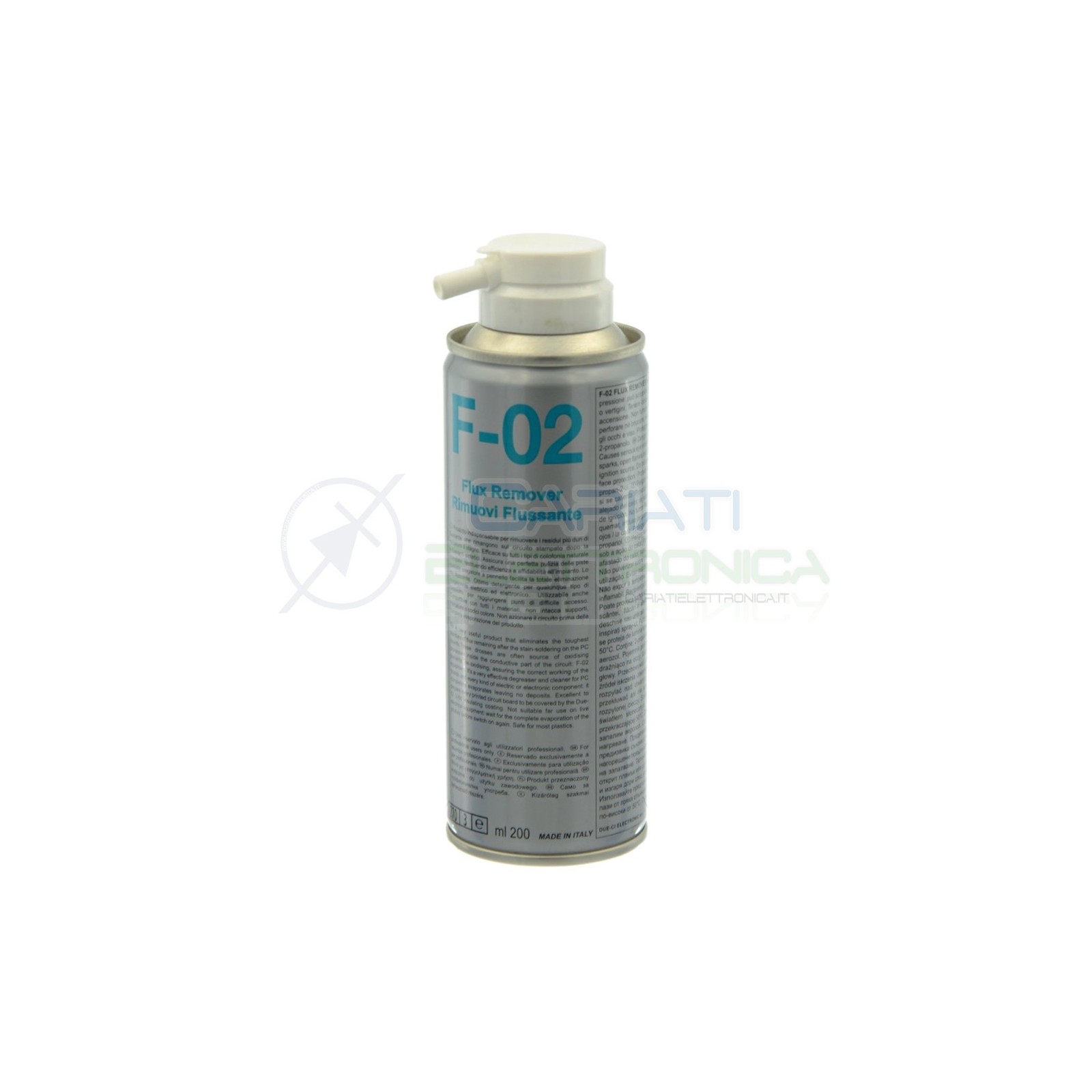 F-02 200ml DUE-CI SPRAY ANTI FLUSSANTE FLUX REMOVER ANTIFLUX CON SPAZZOLINA F02Due-Ci