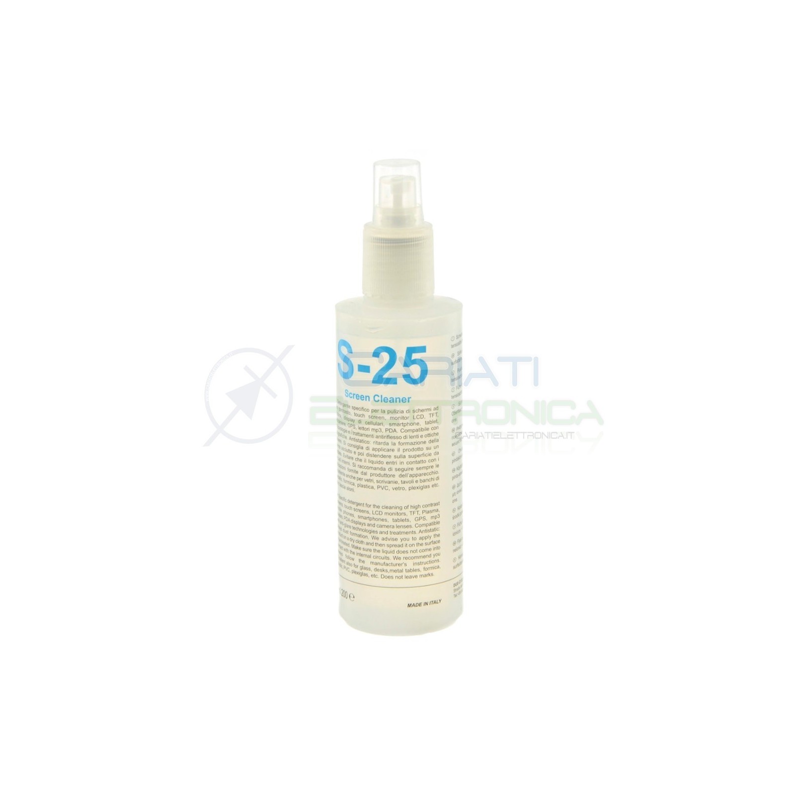 SPRAY SCREEN CLEANER DETERGENTE PULISCI SCHERMI 200 ML S-25 S25 DUE-CI Due-Ci