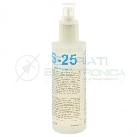 SPRAY SCREEN CLEANER DETERGENTE PULISCI SCHERMI 200 ML S-25 S25 DUE-CI Due-Ci