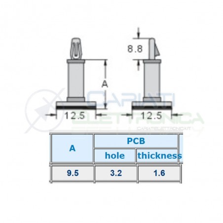 4 Pezzi Distanziale da 9,5mm supporto adesivo per circuiti stampati pcb Kss