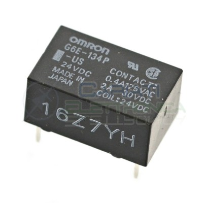 Relè G6E-134P-US 24V Dc SPDT 2A 30V 0.4A 125V singolo 1 scambio Omron Omron