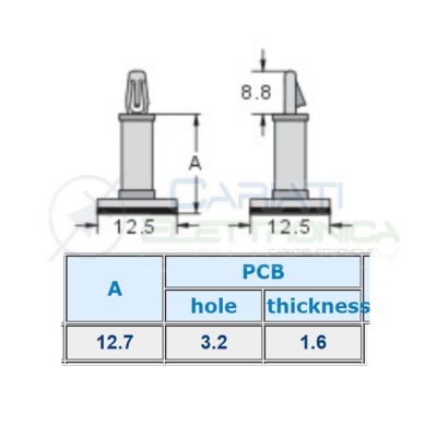 4 PEZZI Distanziale supporto adesivo per circuiti stampati pcb 12,7mm Kss