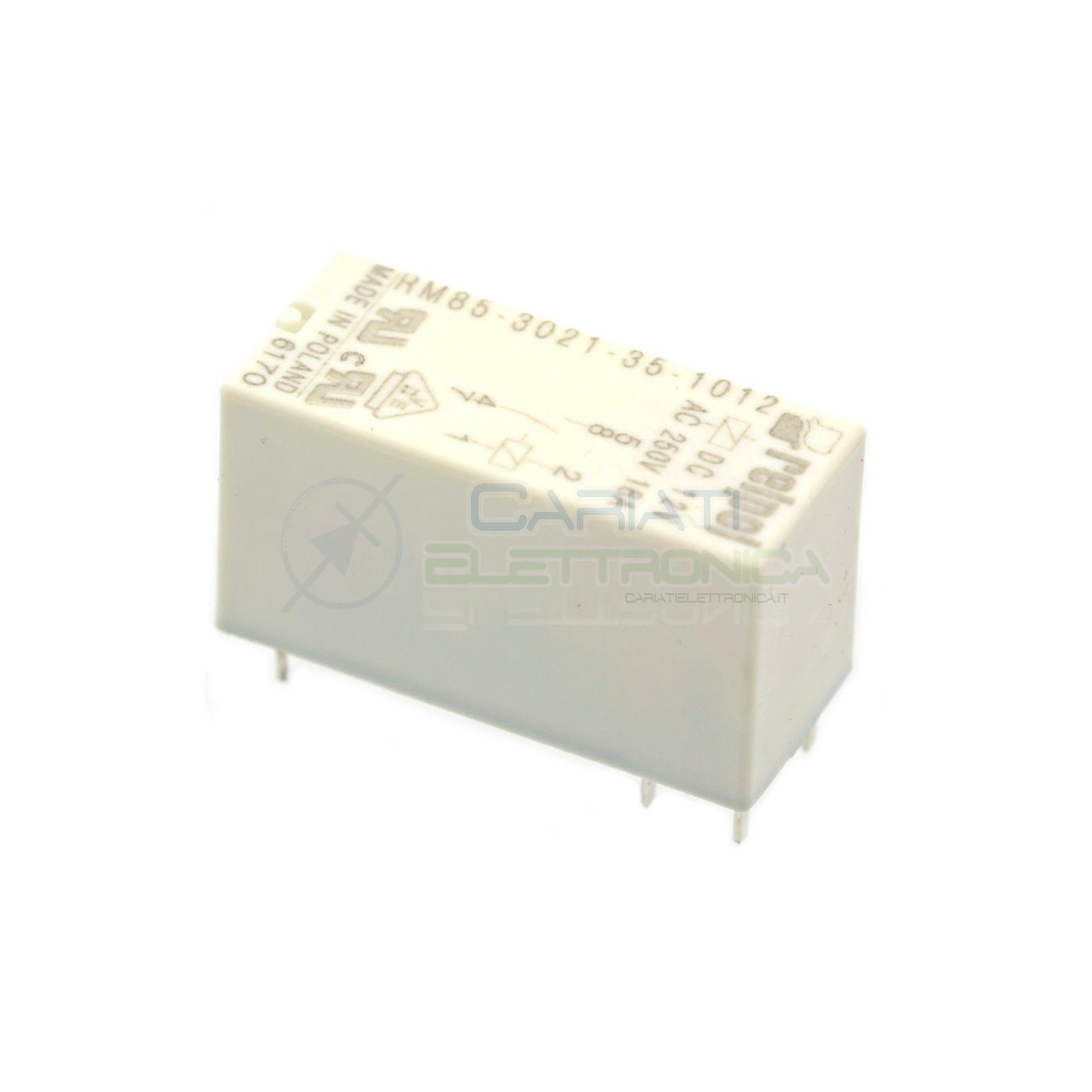 Relè singolo scambio RELPOL RM85-3021-35-1012 bobina 12V SPST 16A 250Vac 24Vdc Relpol
