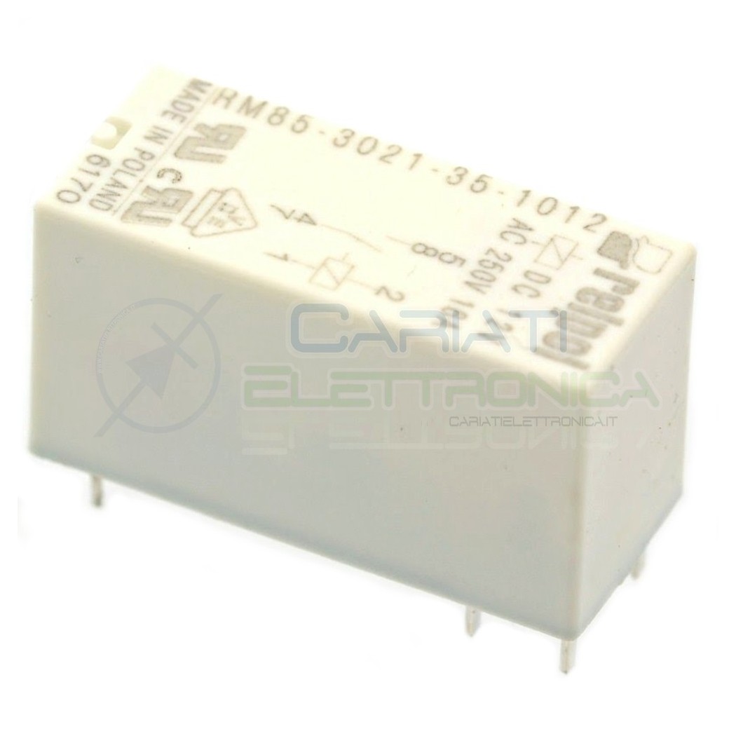Relè singolo scambio RELPOL RM85-3021-35-1012 bobina 12V SPST 16A 250Vac 24Vdc Relpol