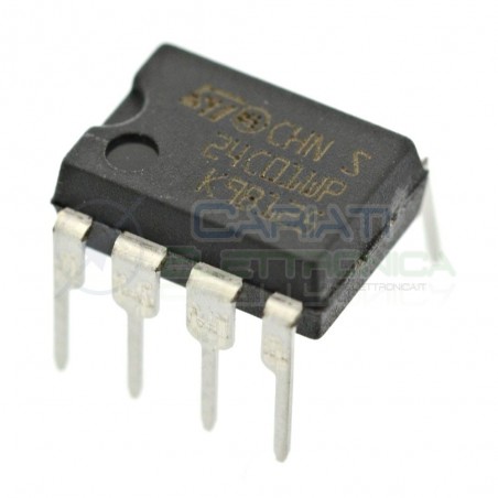 2 PEZZI Memoria seriale ST 24C01 EEPROM I2C DIP8 ST MICROELECTRONICS
