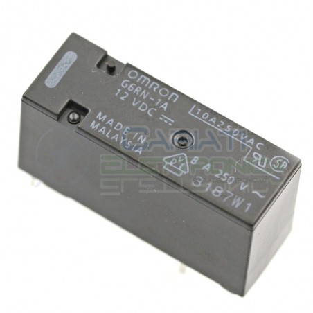 Relè singolo 1 scambio Omron G6RN-1A 12 VDC 12V DC 8A 250V SPSTOmron