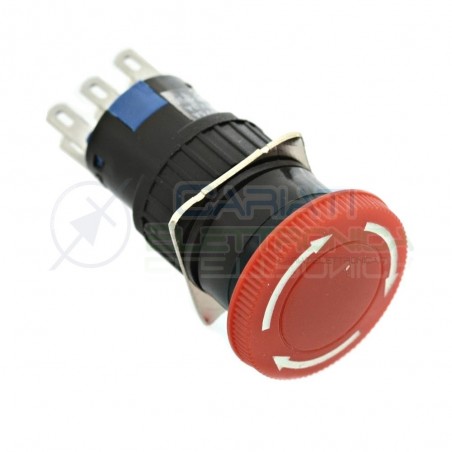 Interruttore rotativo rosso con Manopola da Pannello 6 pin DPDT 5A 250Vac