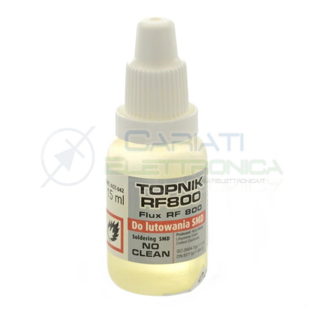 Flussante Liquido RF800 per saldature SMD no Clean 15ml riparazione pcb AgThermopasty