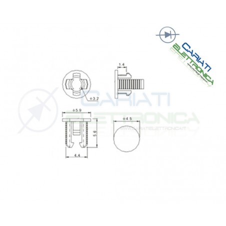 10 PEZZI SUPPORTO PORTA LED 3MM IN ABS PLASTICA NERA