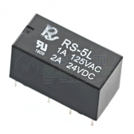 Relè 2 scambi RS-5-L RS5L RS-5L con bobina 5Vdc 5V DC 1A 125Vac DPDT