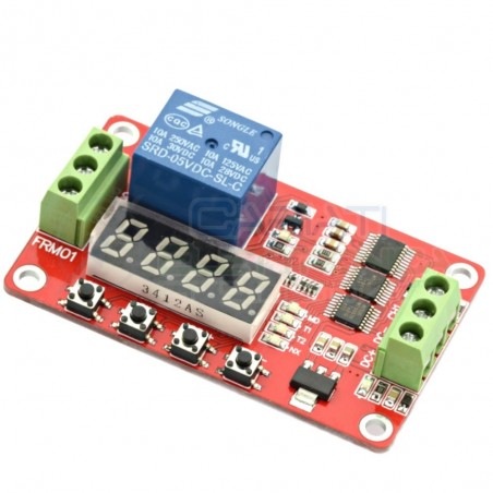 MODULO TEMPORIZZATORE TIMER 12V CON RELE' RELAY 18 FUNZIONI