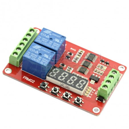 MODULO TEMPORIZZATORE TIMER 12V CON 2 RELE' RELAY 18 FUNZIONIGenerico