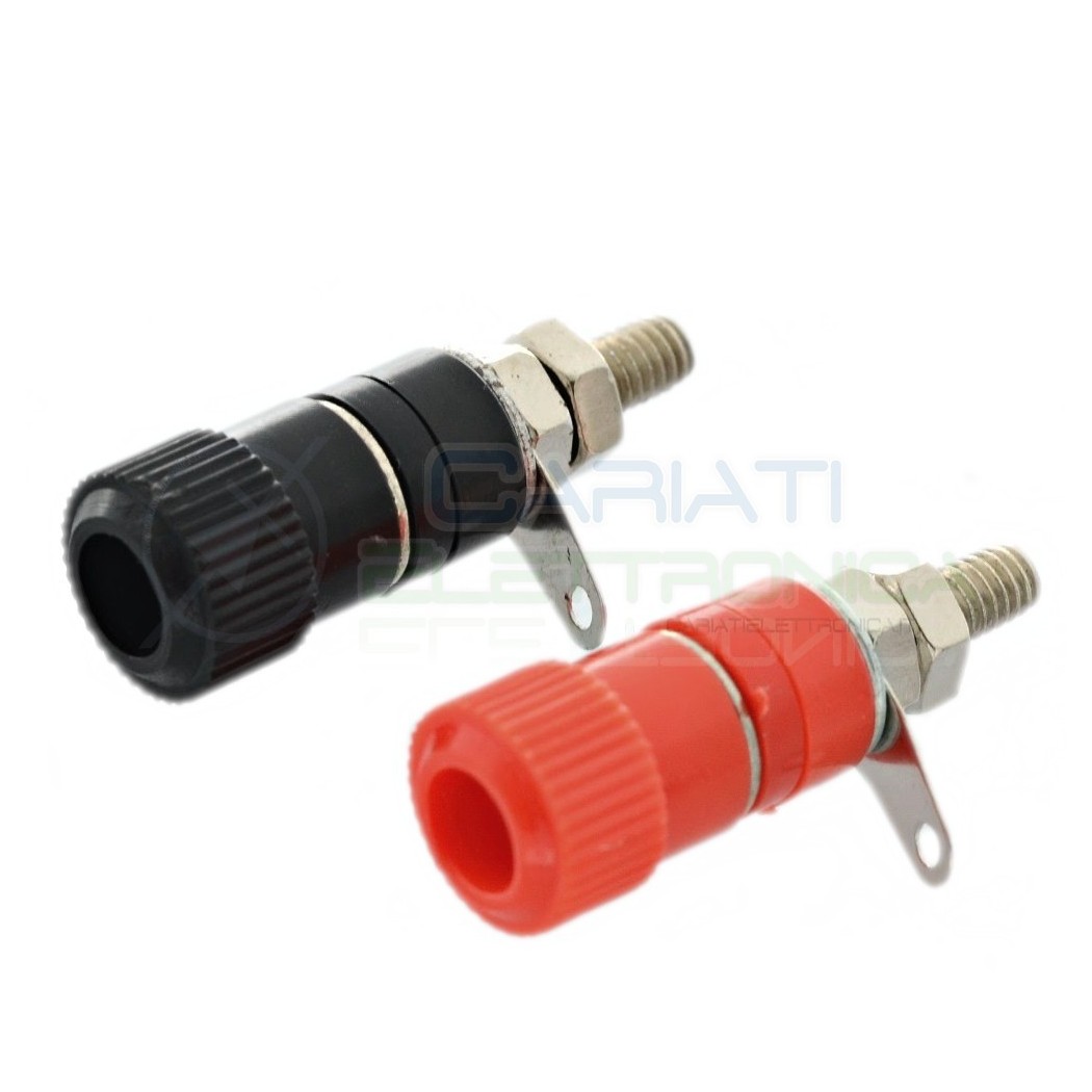 COPPIA SPINE BOCCOLE A BANANA ROSSO NERO DA 4mm